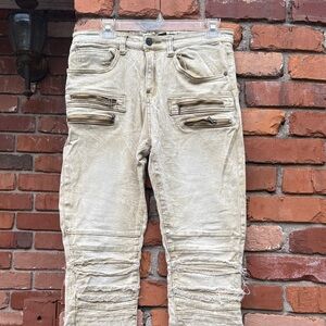 Beige Cargo skinny Pants